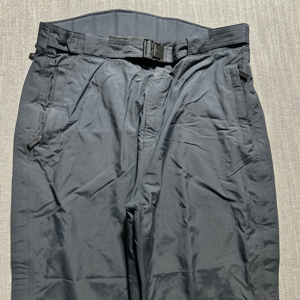 Nordica Ski Pants Men 40 Black Belted Side Zip Nylon Snowboard Trousers